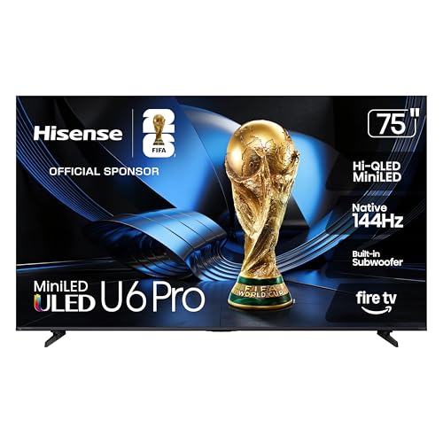 Hisense 75 U6 Pro Series Mini‑LED ULED 4K UHD HDR Gaming AI, 39% off at Amazon