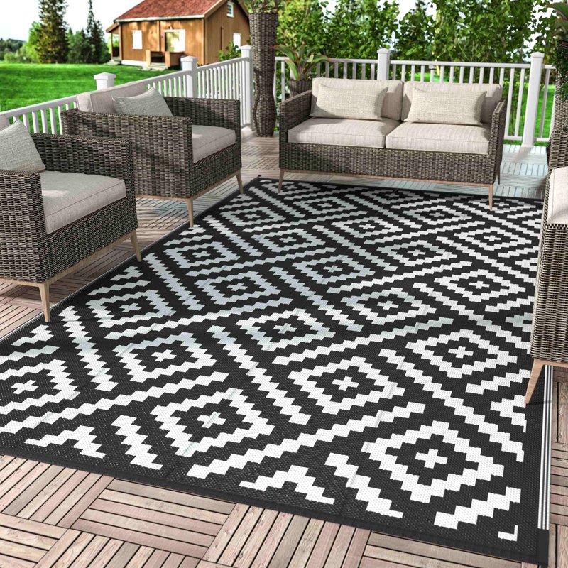 DEORAB Outdoor Rugs Waterproof Plastic Straw Mat 5'x8' Reversible for RV Patio, 46% off at Walmart