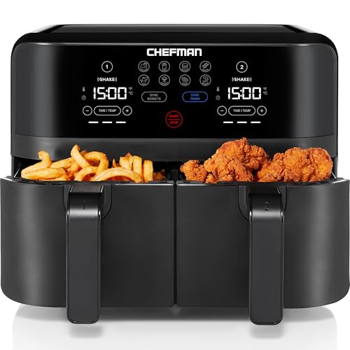 Chefman TurboFry Touch Dual Air Fryer, Maximize The Healthiest Meals With Double, 33% off at Amazon