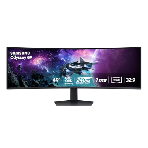 SAMSUNG 49 Odyssey G9 (G95C) Series DQHD 1000R Curved Gaming Monitor, 240Hz, 34% off at Amazon