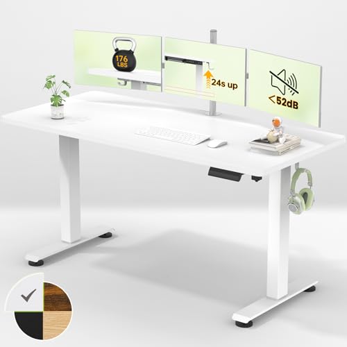 Veken 55 Inch Large Electric Standing Desk,Sit to Stand Up, Heights Adjustable, 31% off at Amazon