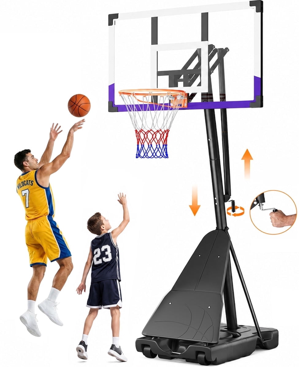 Dprodo Portable Basketball Hoop,Quickly Height Adjustable 5.25-10ft, 44 inch PC, 53% off at Walmart