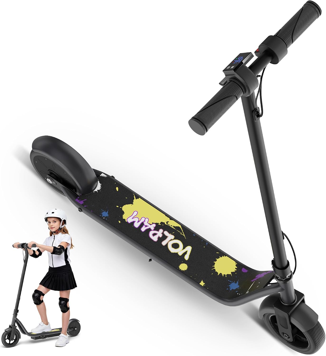 VOLPAM Electric Scooter, 350W/500W/800W/1000W/250W Powerful Motor & 19/22/ 9 MPH, 36% off at Amazon