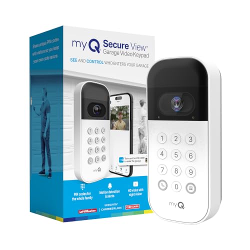 myQ Smart Garage Door Video Keypad with Wide-Angle Camera,Customizable PIN, 63% off at Amazon