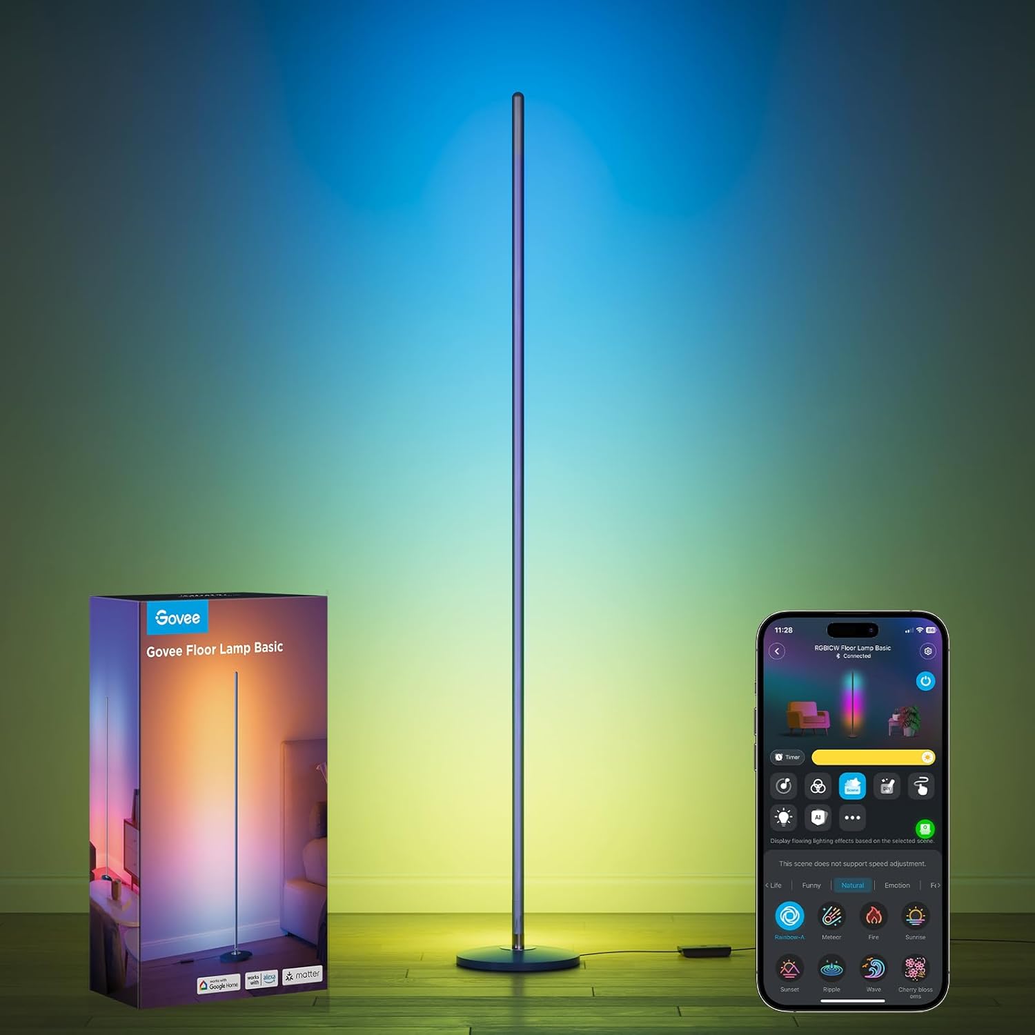 Govee RGBIC Floor Lamp Basic, 1000lm LED Corner Lamp, 35% off at Amazon