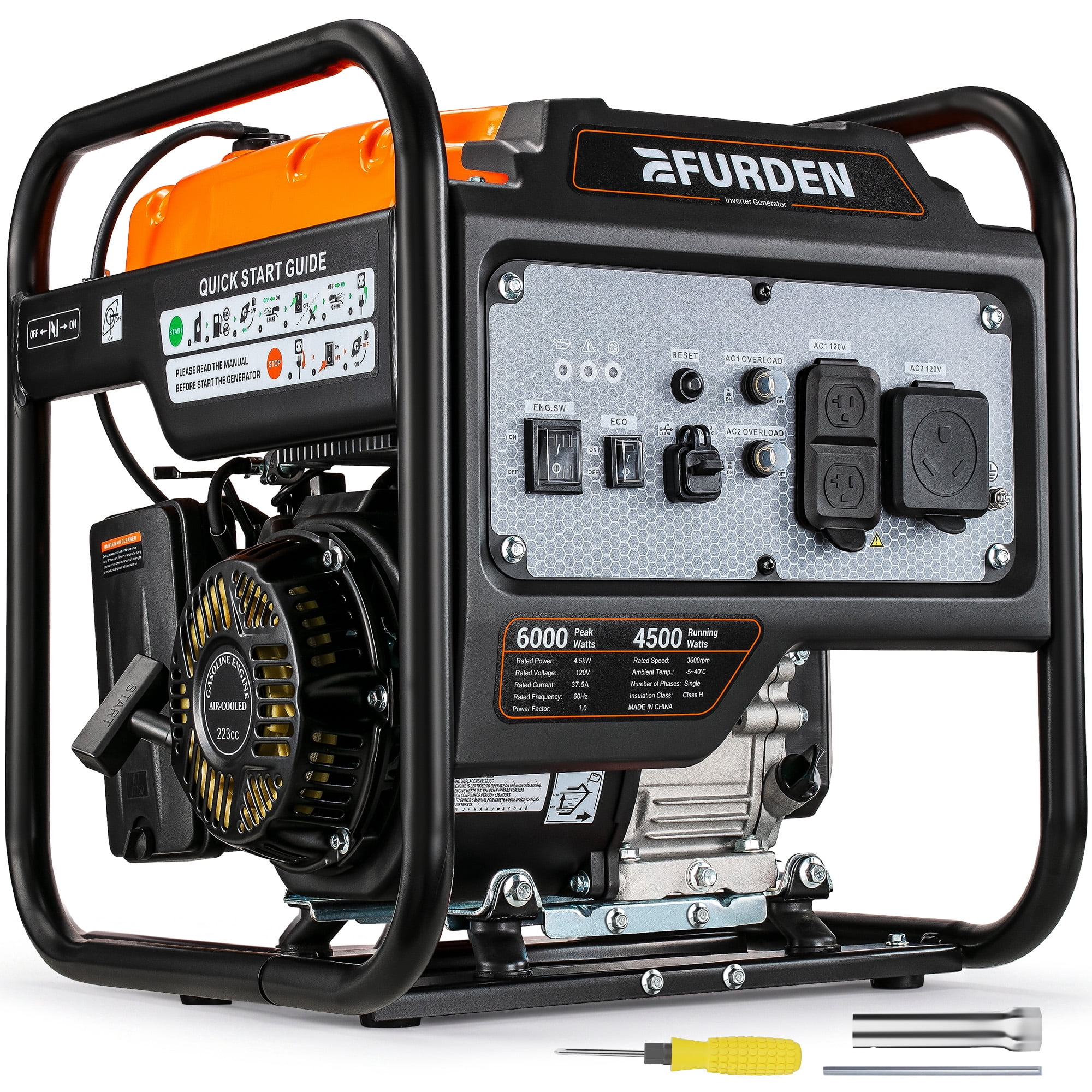 Efurden 6000W Portable Inverter Generator, Open Frame Generator Gas Powered, 43% off at Walmart