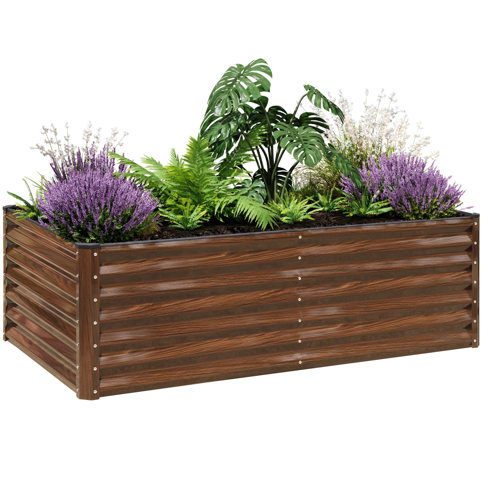 SnugNiture 6x3x2 ft Metal Raised Garden Bed Outdoor, Deep Root Galvanized, 50% off at Walmart