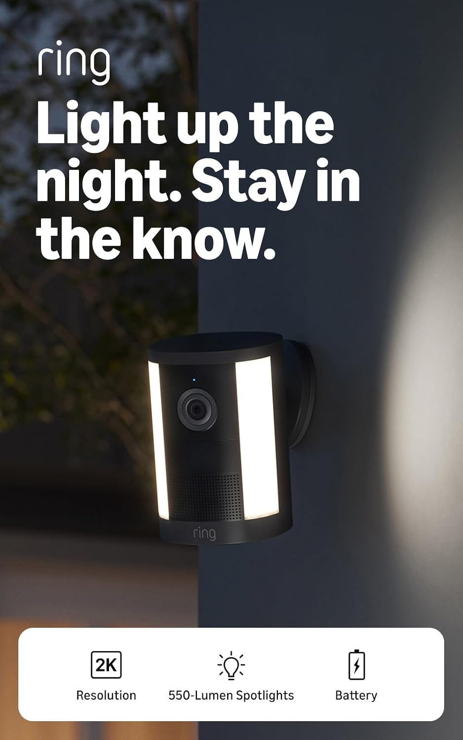 Ring Spotlight Cam 2K (newest model), Battery, Home or business security, 29% off at Amazon