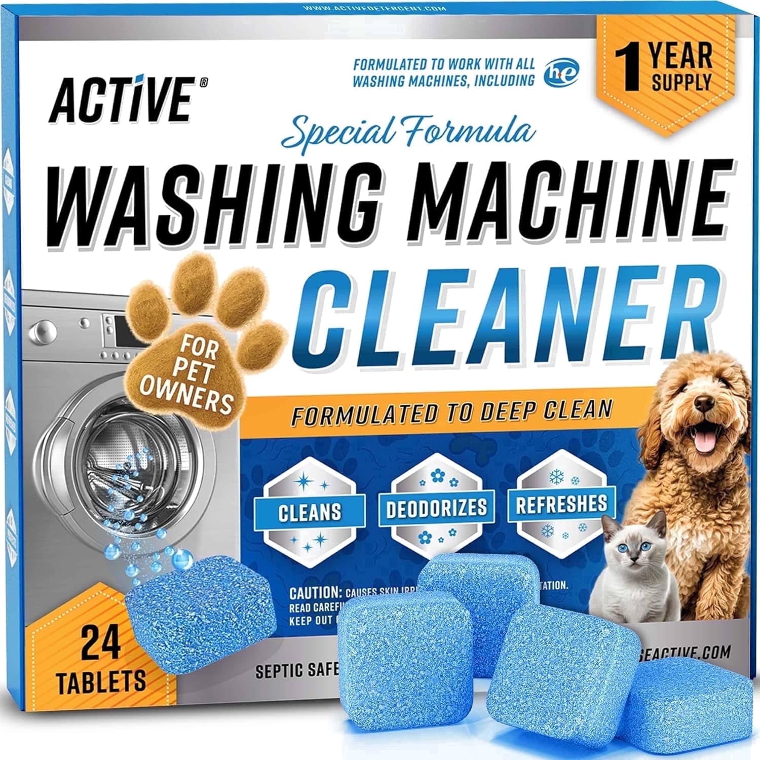 Active Pet Owner's Washing Machine Cleaner, Dog and Cat Hair Remover, Enzymatic, 20% off at Walmart