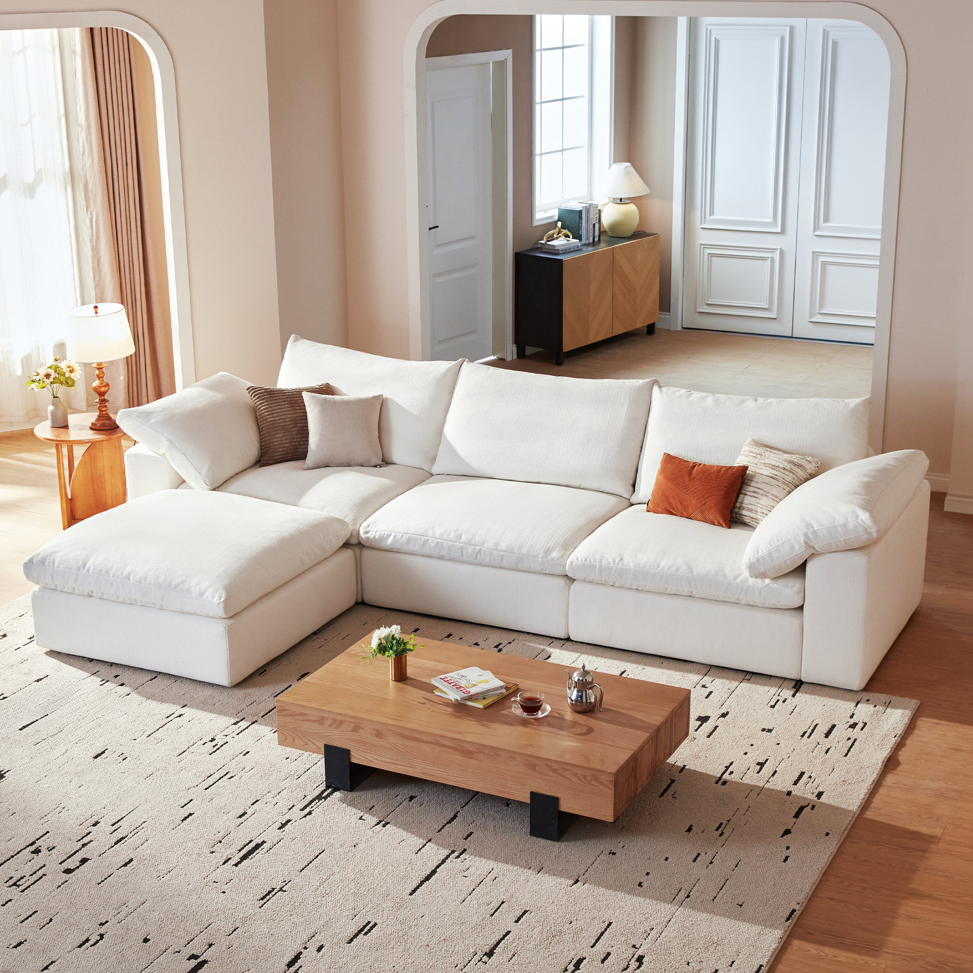 113 Comfy Cloud Couch Modular Sectional Sofa For Living Room, Modern Sofa, 65% off at Wayfair