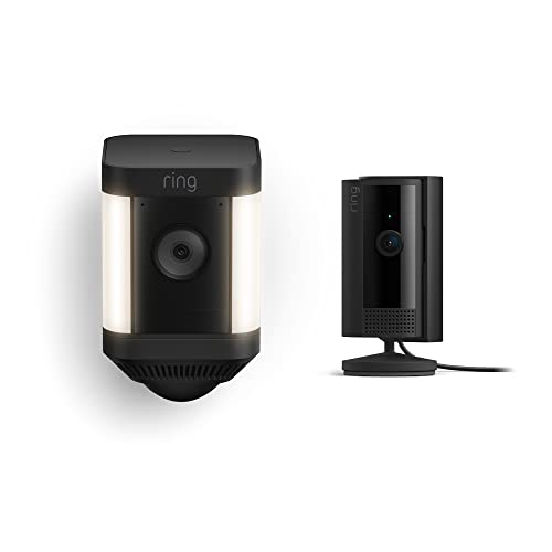 Ring Spotlight Cam Plus Battery, Black with All-new Ring Indoor Cam, Black, 35% off at Amazon