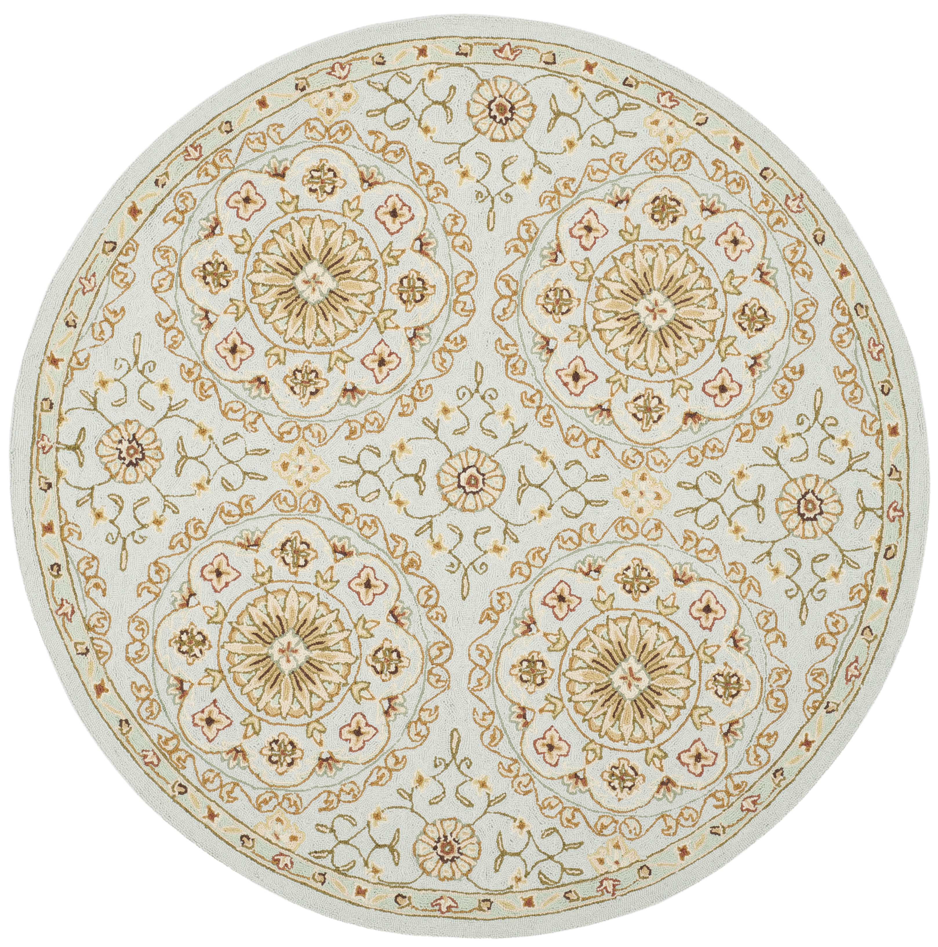 Hollander Floral Handmade Looped/Hooked Wool Teal/Green Area Rug, 74% off at Wayfair