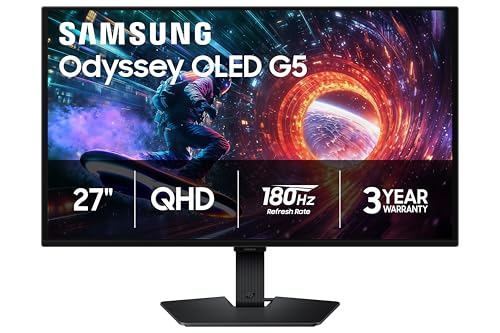 Samsung 27” Odyssey OLED G5 (G50SF) QHD & QD-OLED Gaming Monitor, 180Hz, 30% off at Amazon