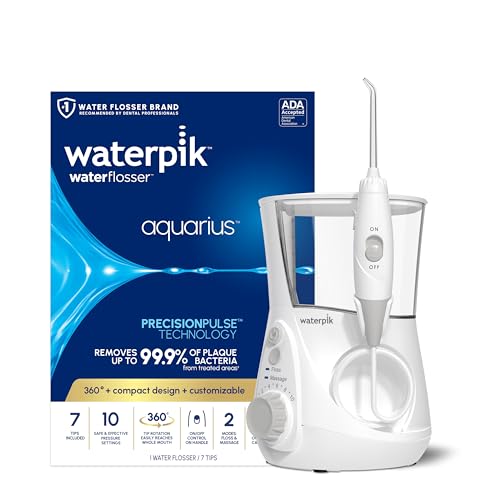 Waterpik Aquarius Countertop Water Flosser with 10 Settings, 7 Tips, White, 30% off at Amazon