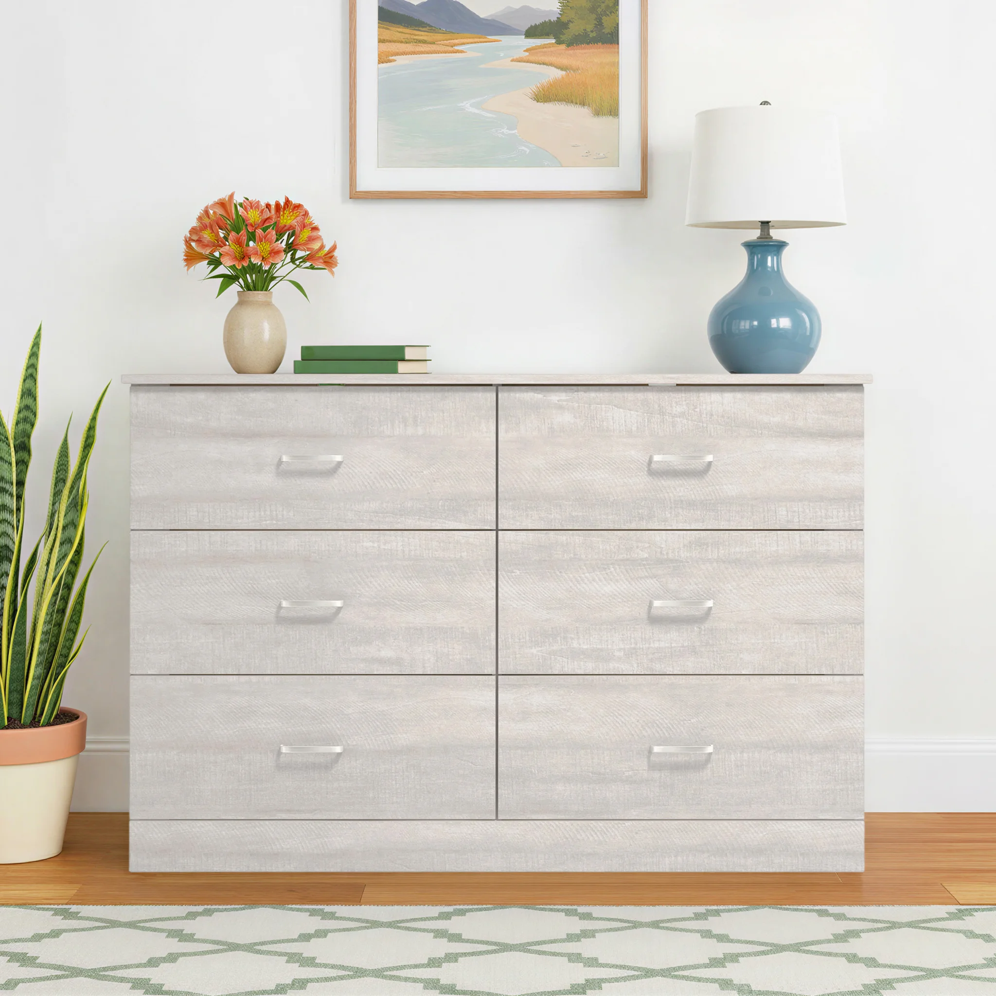 Allyannah 47 W 6-Drawer Double Dresser with Interlocking Drawers, 71% off at Wayfair
