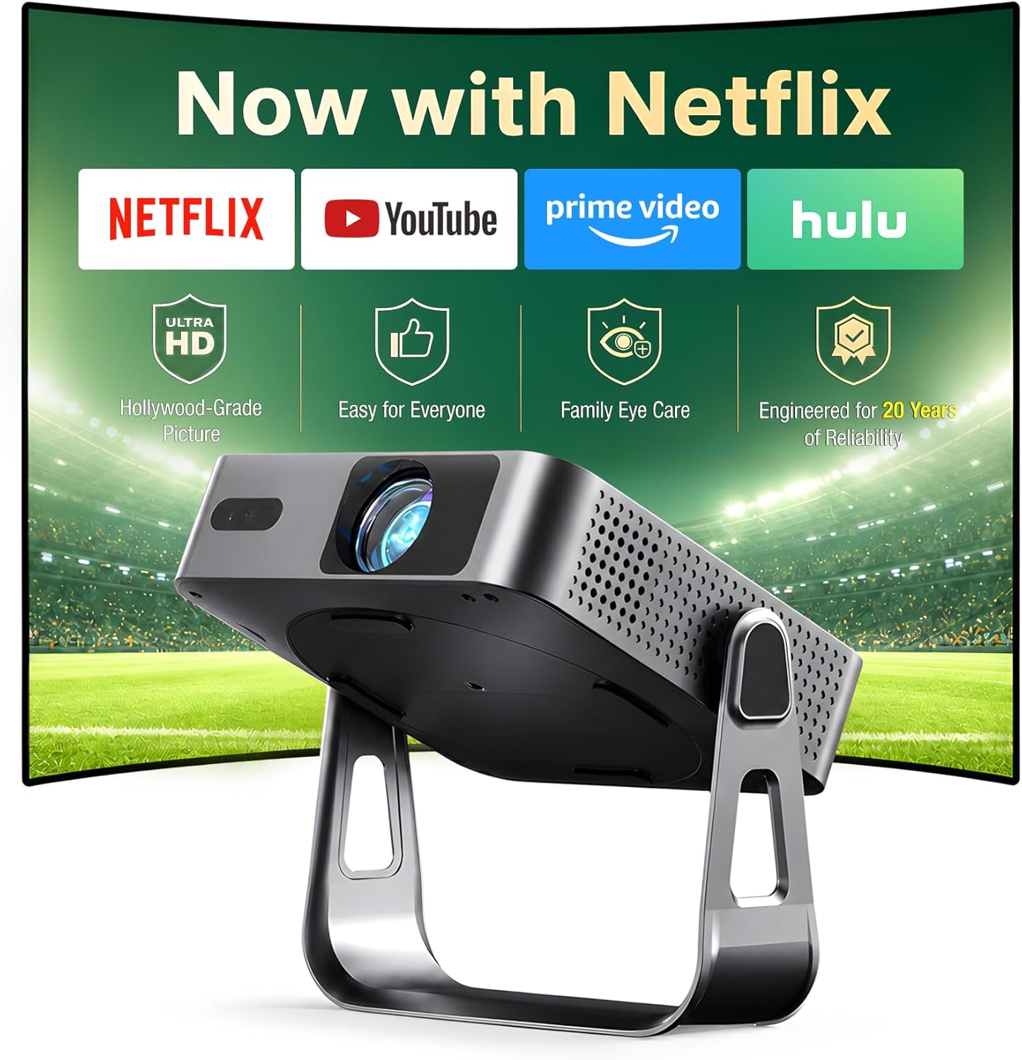 【Officially-Licensed APP & Native 1080P】 Thinnest 1.81 Smart Mini Projector, 38% off at Amazon