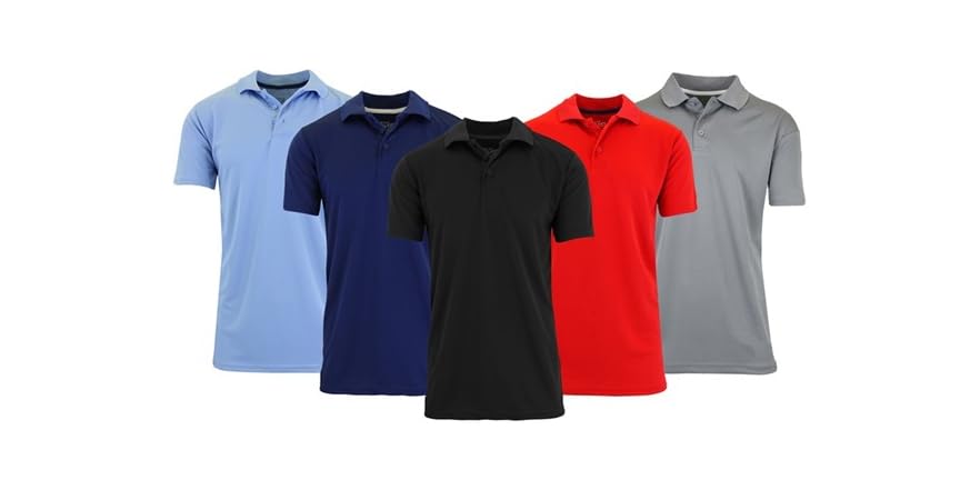 5Pk Mens S/S Performance Polo, 55% off at Woot