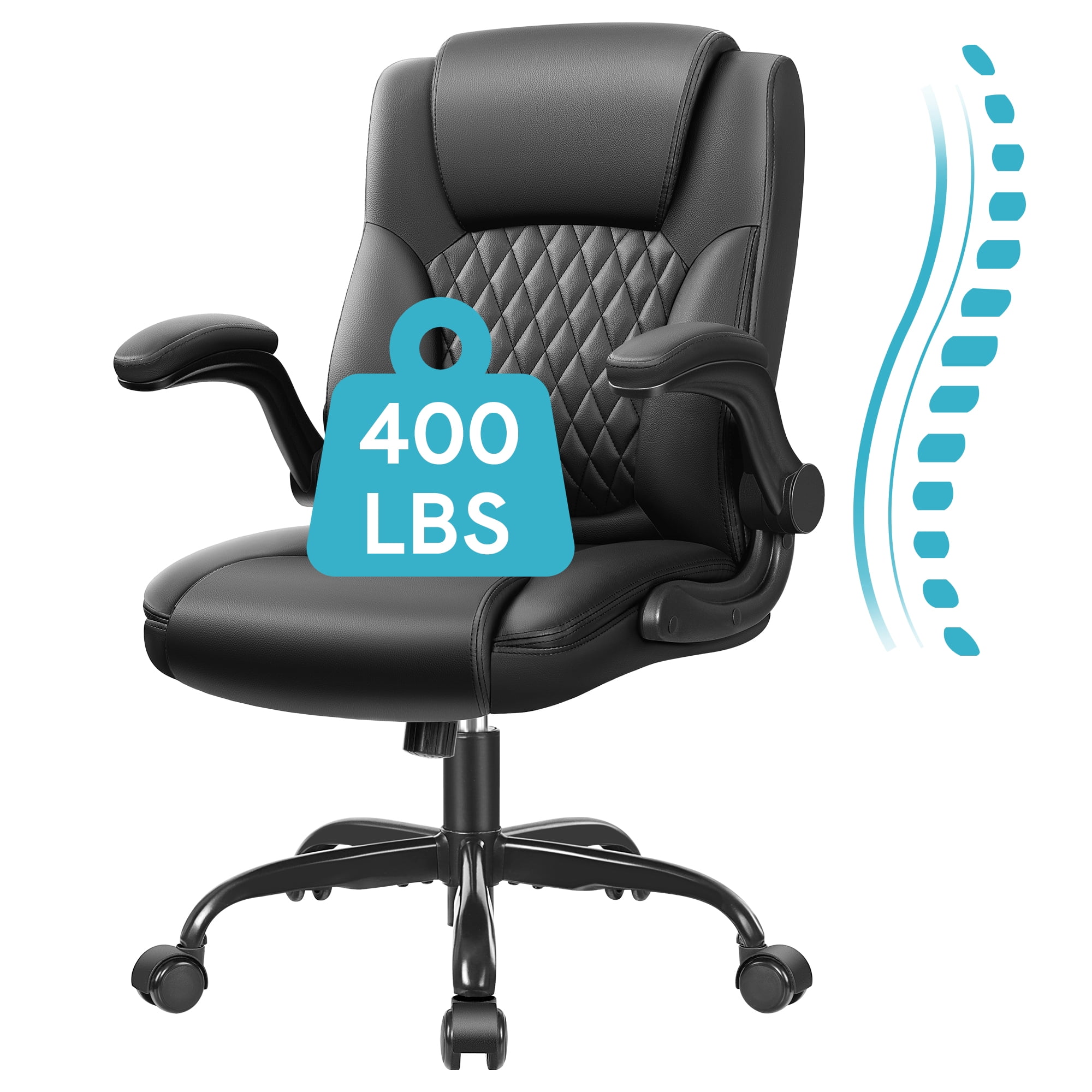COOLHUT Leather Office Chair, Big and Tall Office Chair 400LBS Wide Seat, 30% off at Walmart