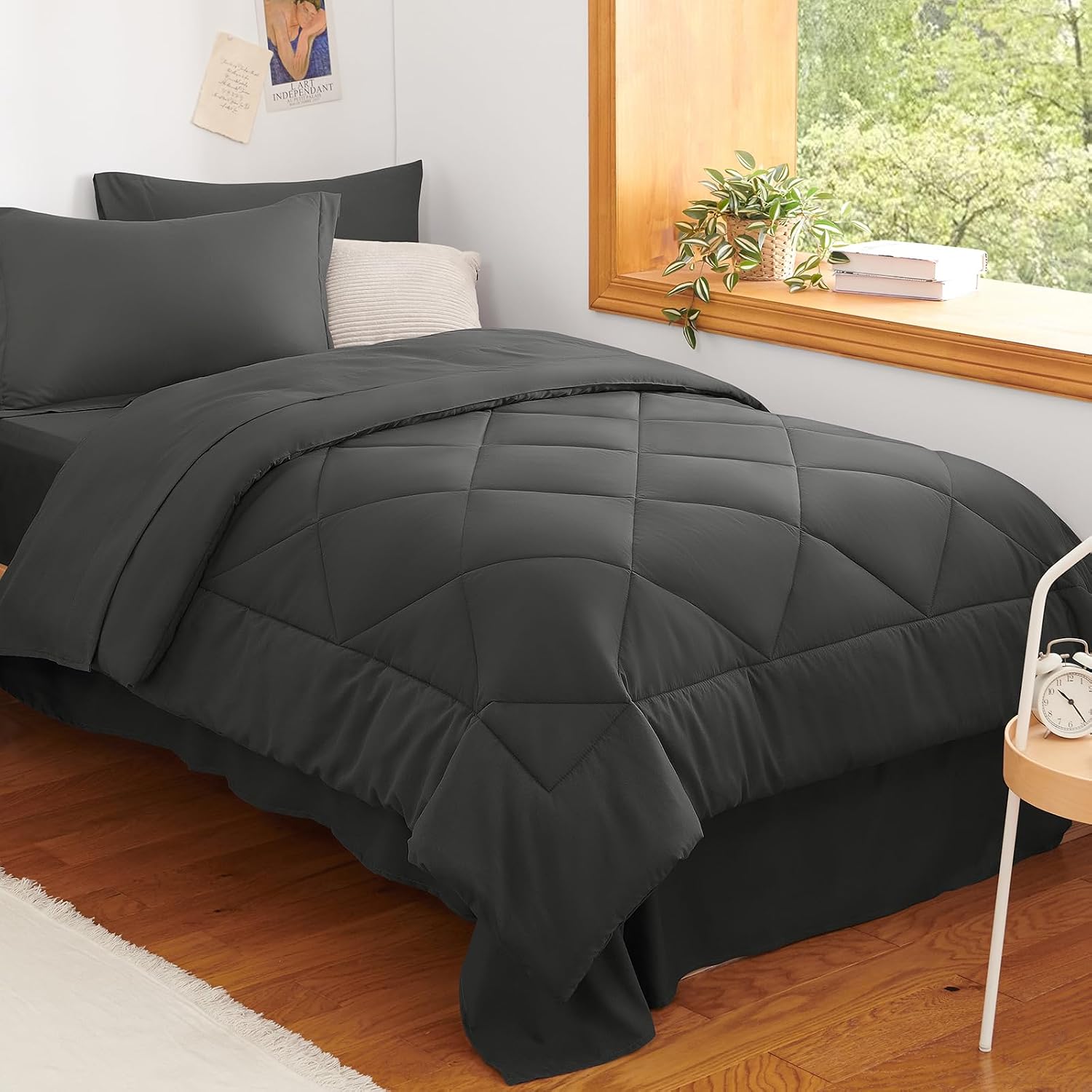 Twin XL Comforter Set Dark Grey, 32% off at Amazon