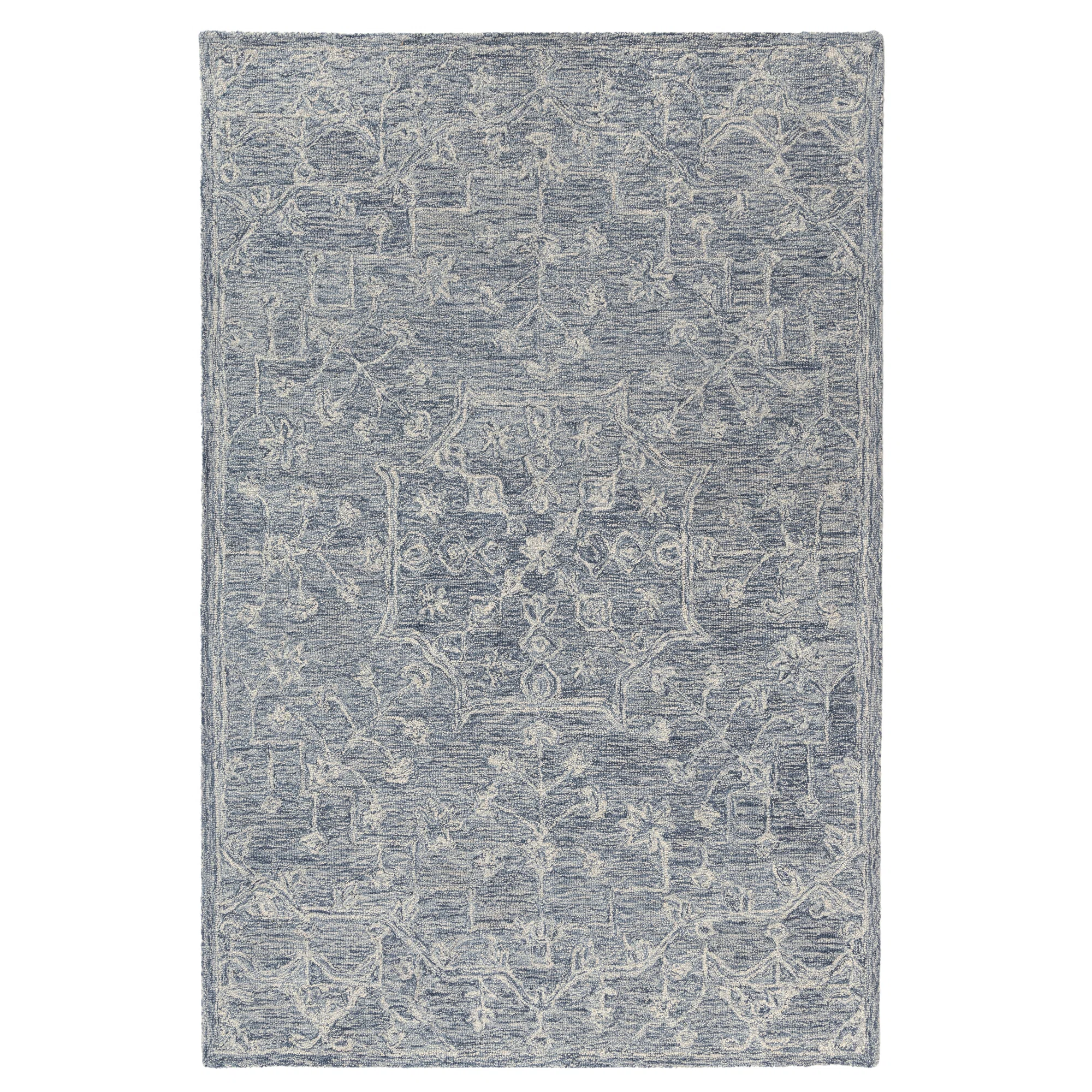 Ivy Handmade Transitional Distressed Floral Motif Tufted Wool Area Rug, 72% off at Wayfair