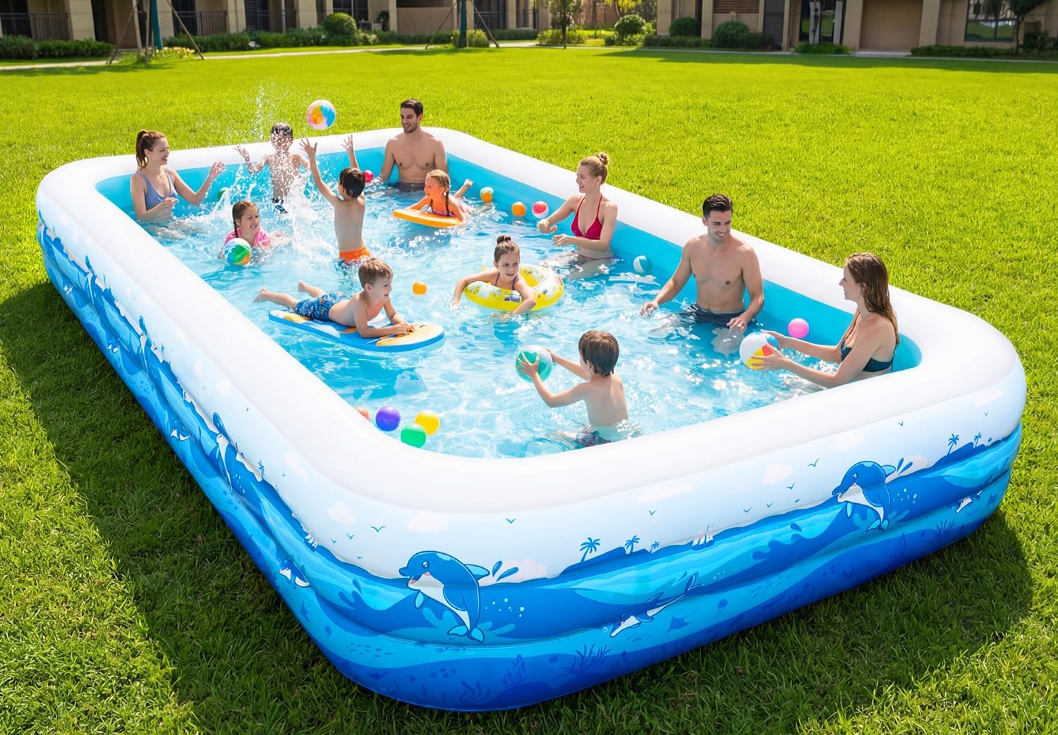 Extra Large Inflatable Pool for Adults, 165x76x22 Full-Sized Blow Up Pool, 32% off at Amazon