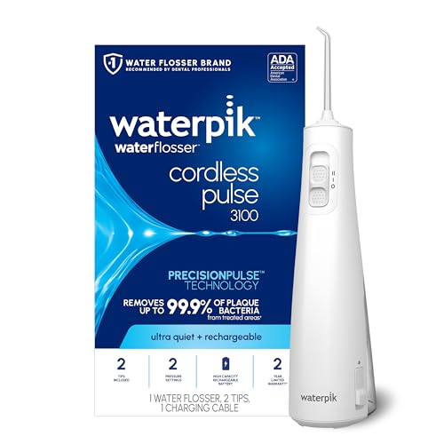 Waterpik Cordless Pulse 3100 Portable Water Flosser, Rechargeable, White, 30% off at Amazon