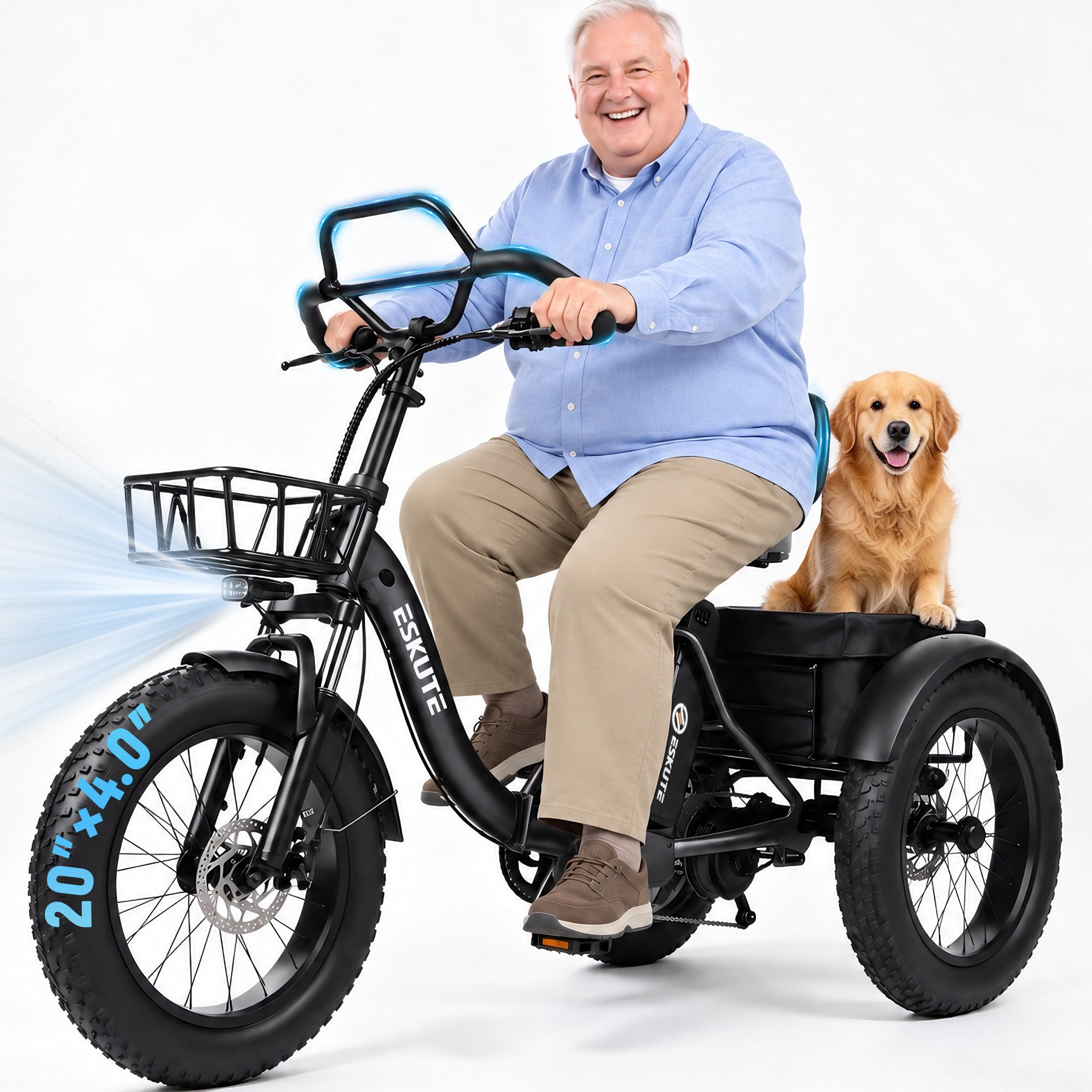 ESKUTE T300 Pro Adult Electric Tricycle with Reverse, E Trike, 998.4Wh Battery, 46% off at Walmart