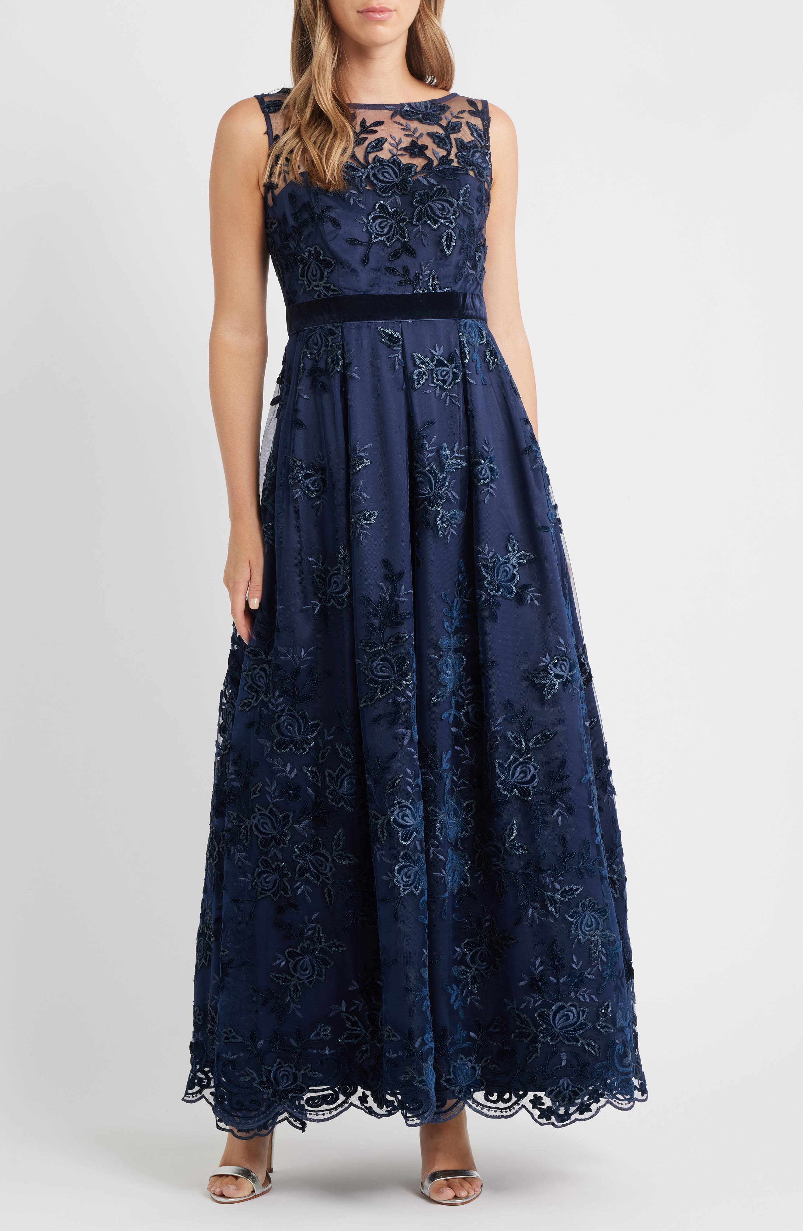 Eliza J Embroidered Sequin Ballgown, 79% off at Nordstrom Rack