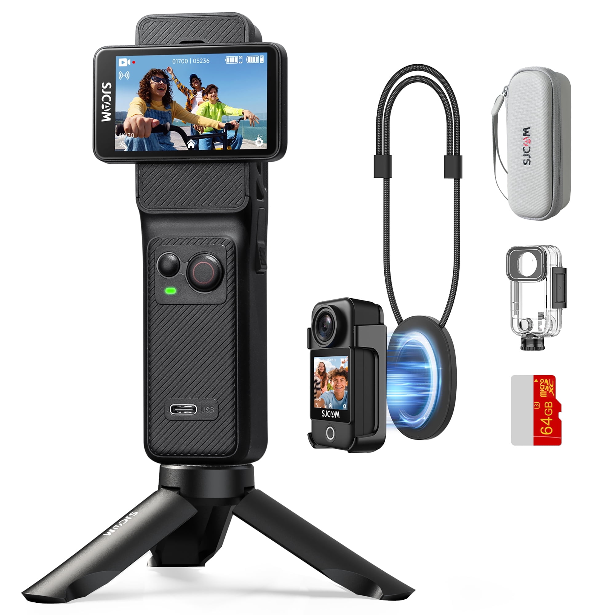 SJCAM C400 3 in 1 Vlogging Camera Combo, 4K Pocket Handheld Camera, 53% off at Walmart