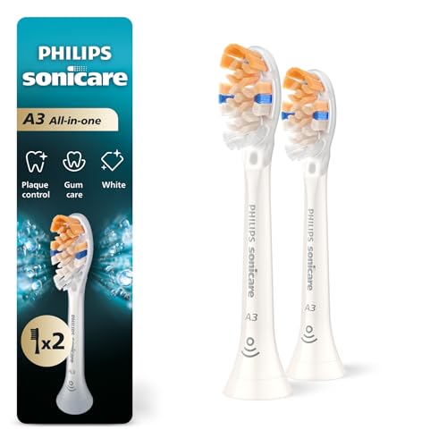 Philips Sonicare A3 All-in-One Brush Heads, 2-Pack, 6 Month Supply, White, 33% off at Amazon