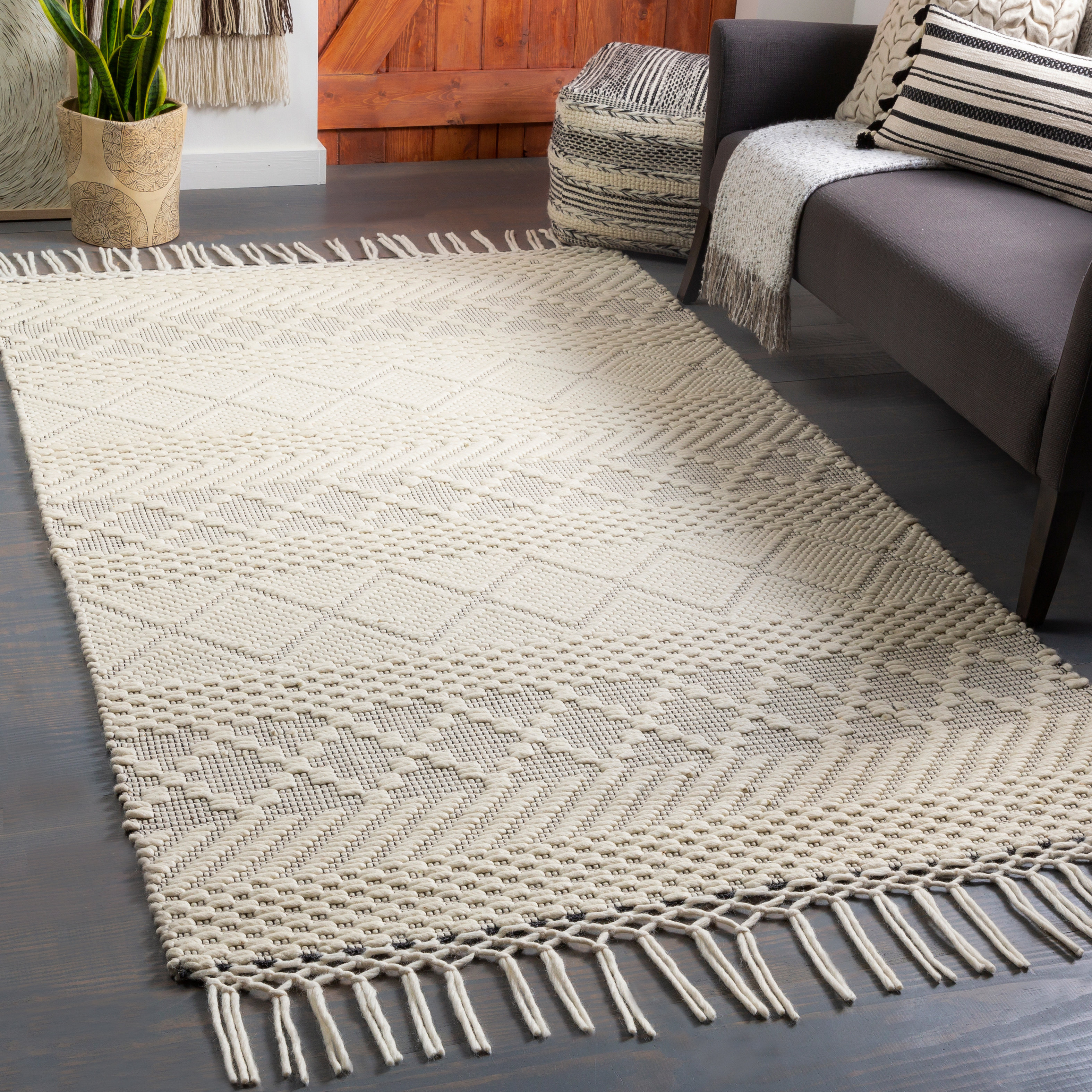 Dulvert Wool Geometric Indoor Rug, 89% off at Wayfair