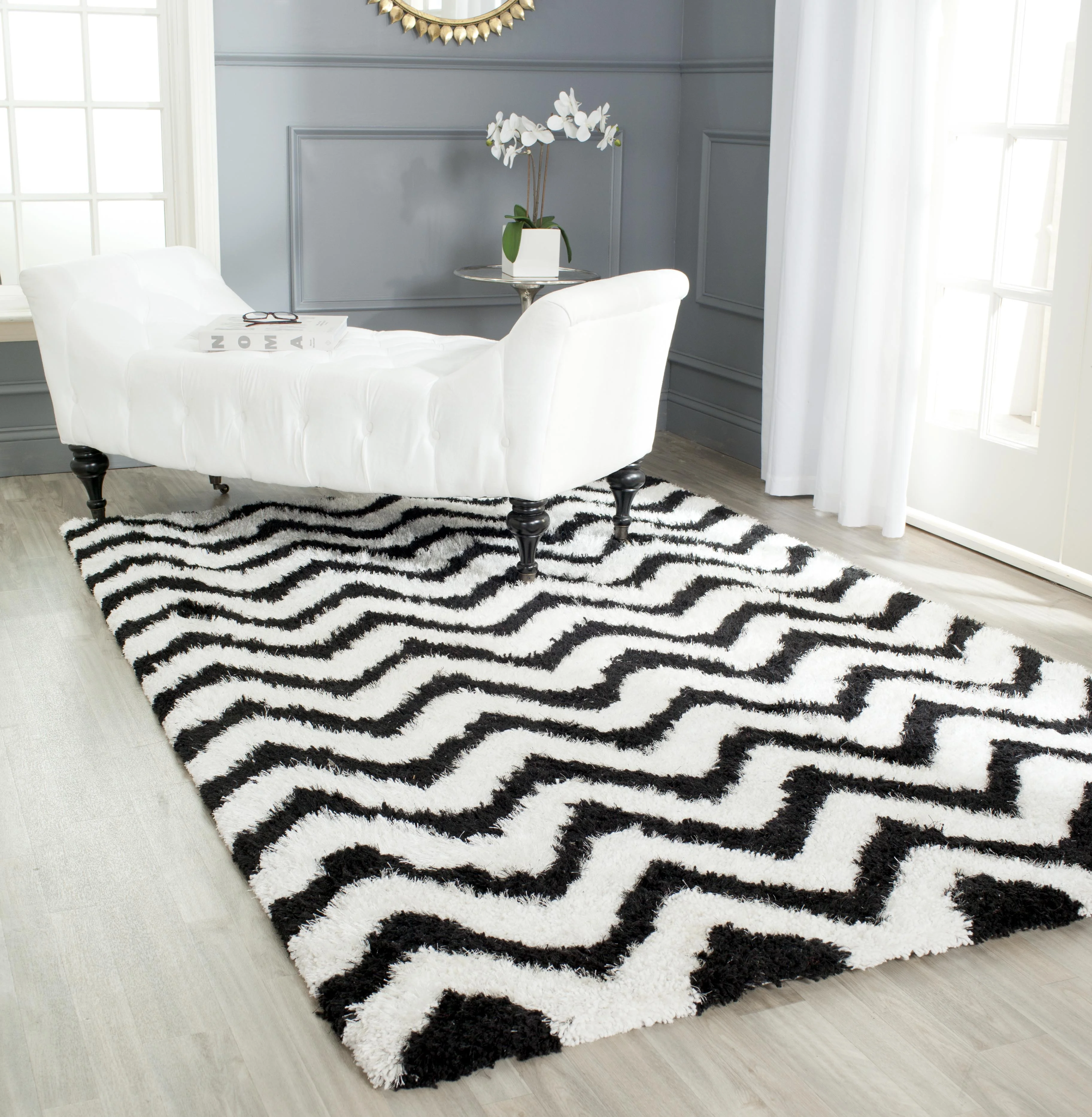 Barcelona Shag Hand Tufted Performance Chevron Rug, 78% off at Wayfair