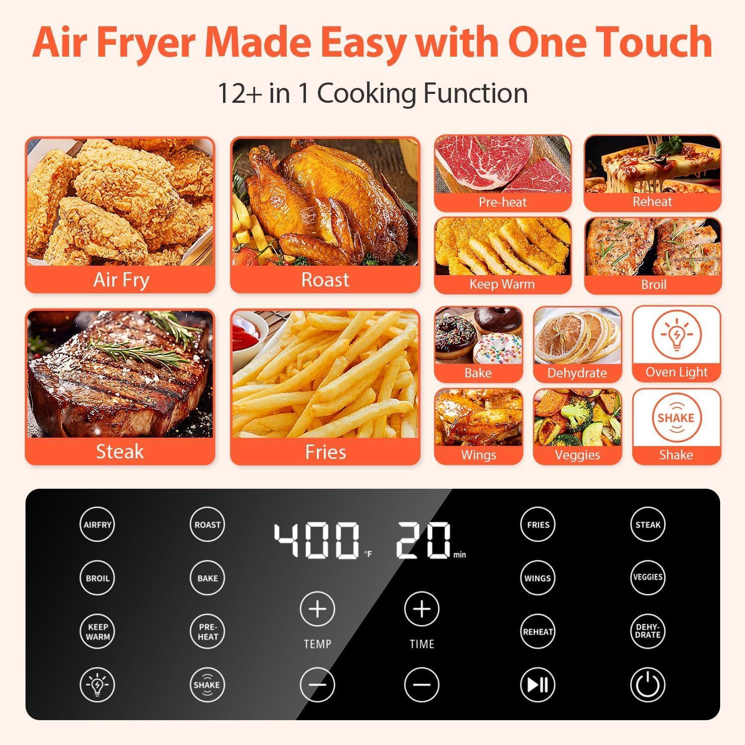 Beelicious Large AirFryer, 12-in-1 Digital Airfryer with Window, Dishwasher, 70% off at Amazon