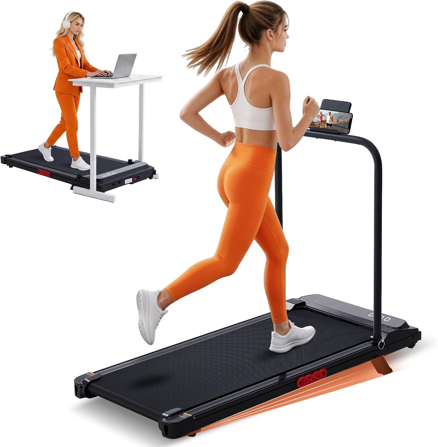 KASSADIN Small Walking Pad Treadmill with Handle Bar Incline for Home, Portable, 29% off at Amazon