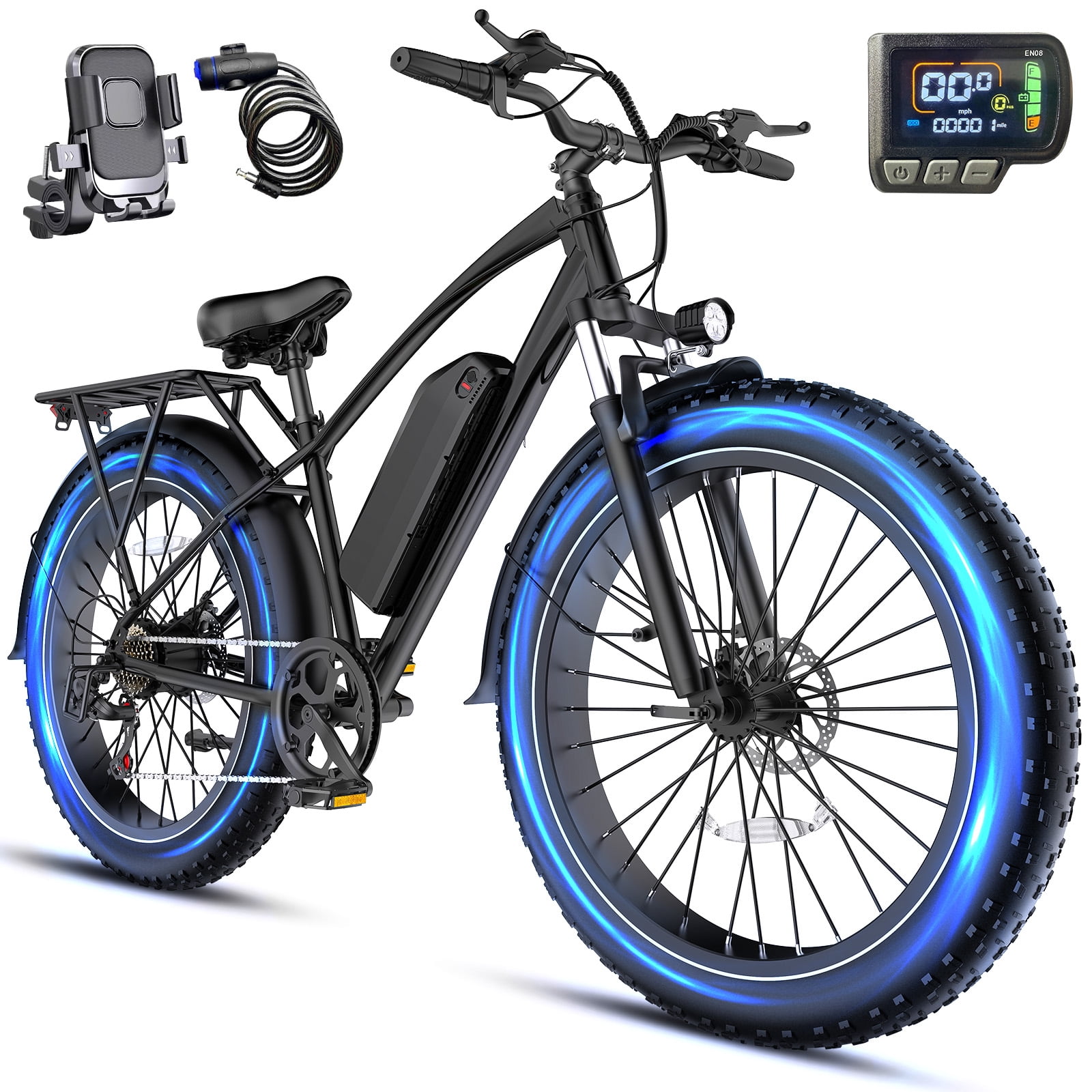 Rexei Yeki 26 Fat Tire EBike, 560W Electric Bike for Adults, 48V, 68% off at Walmart