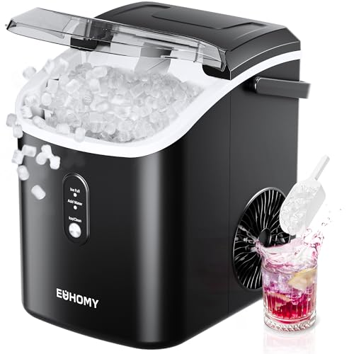 EUHOMY Nugget Ice Maker Countertop with Handle, Ready in 6 Mins, 34lbs, 24% off at Amazon