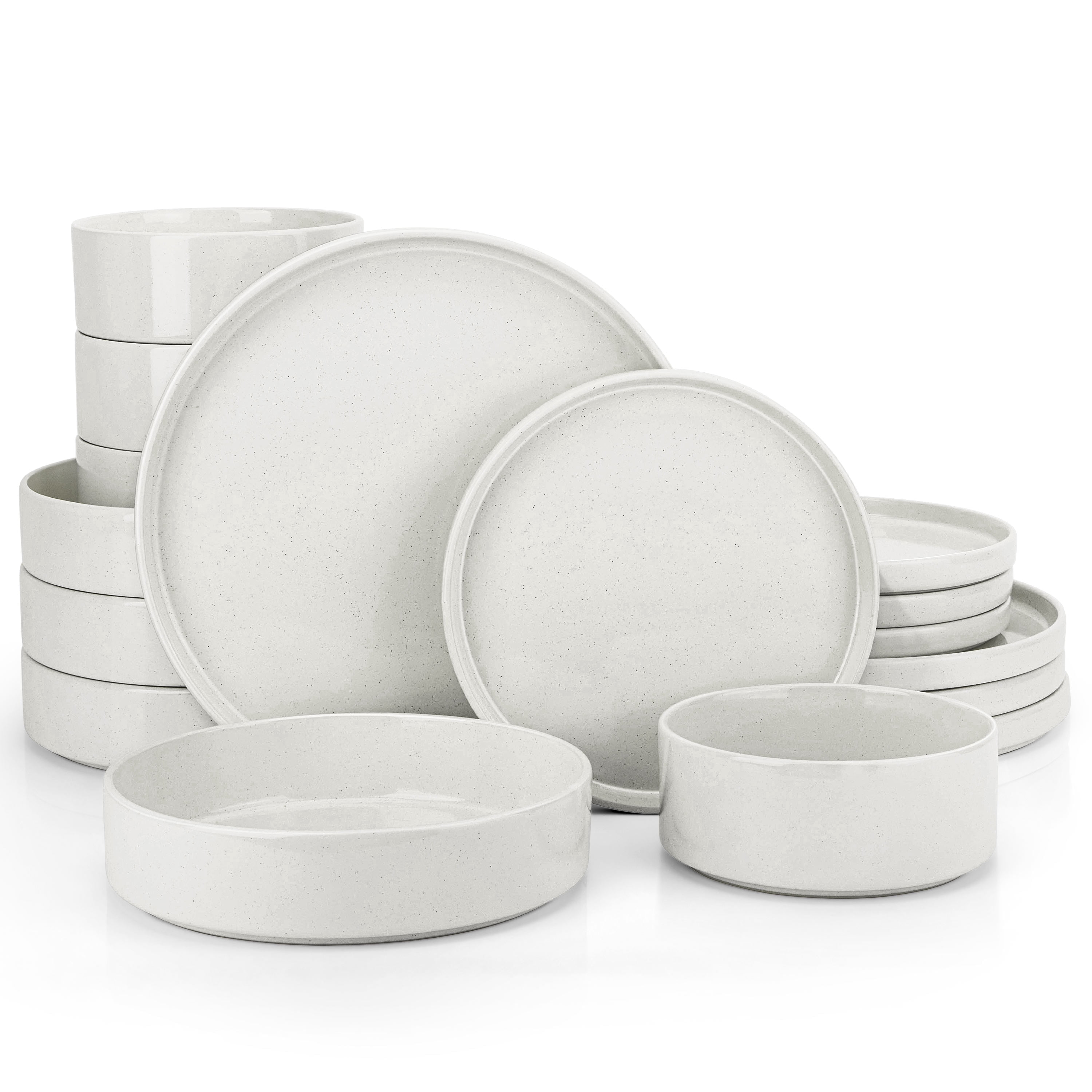 Vesteel 16 Pieces Dinnerware Sets, Premium Stoneware Dishes Set for 4, Speckled, 47% off at Walmart