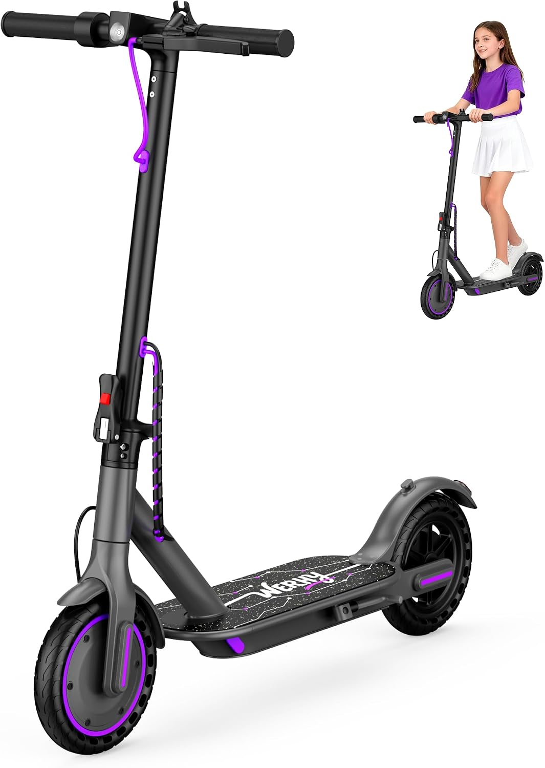 WERHY Electric Scooter, 500W/350W Powerful Motor & 19MPH Top Speed, 16/25/27, 36% off at Amazon