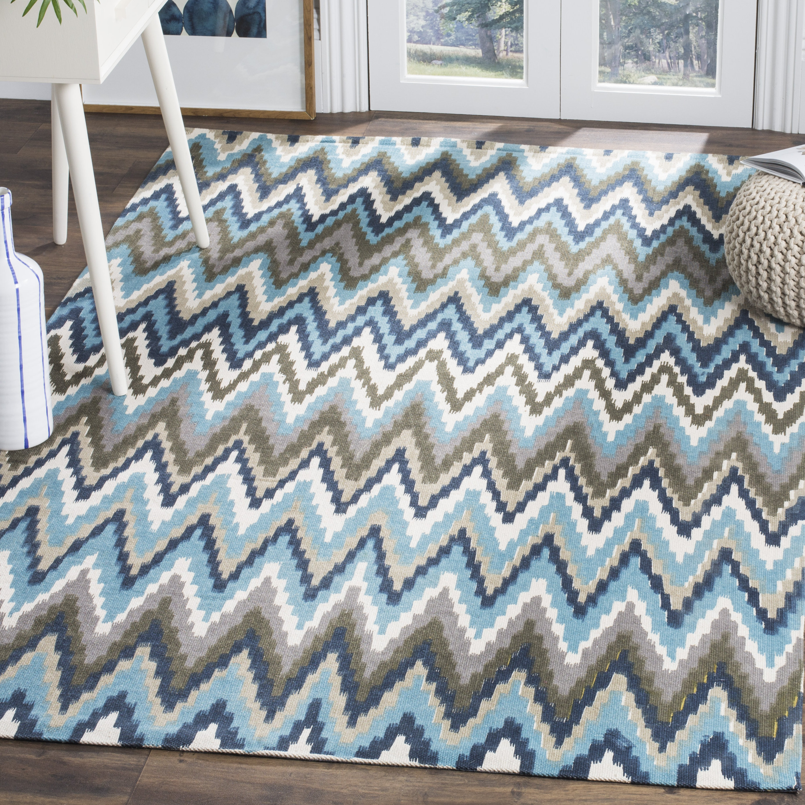 Sonny Cedar Brook Hand Loomed Cotton Chevron Rug, 69% off at Wayfair