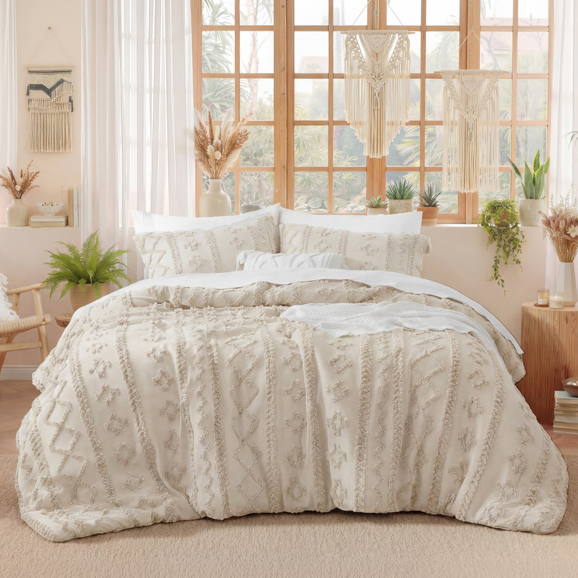 Bedsure Tufted Embroidery All-Season Microfiber Comforter Set, 86% off at Wayfair