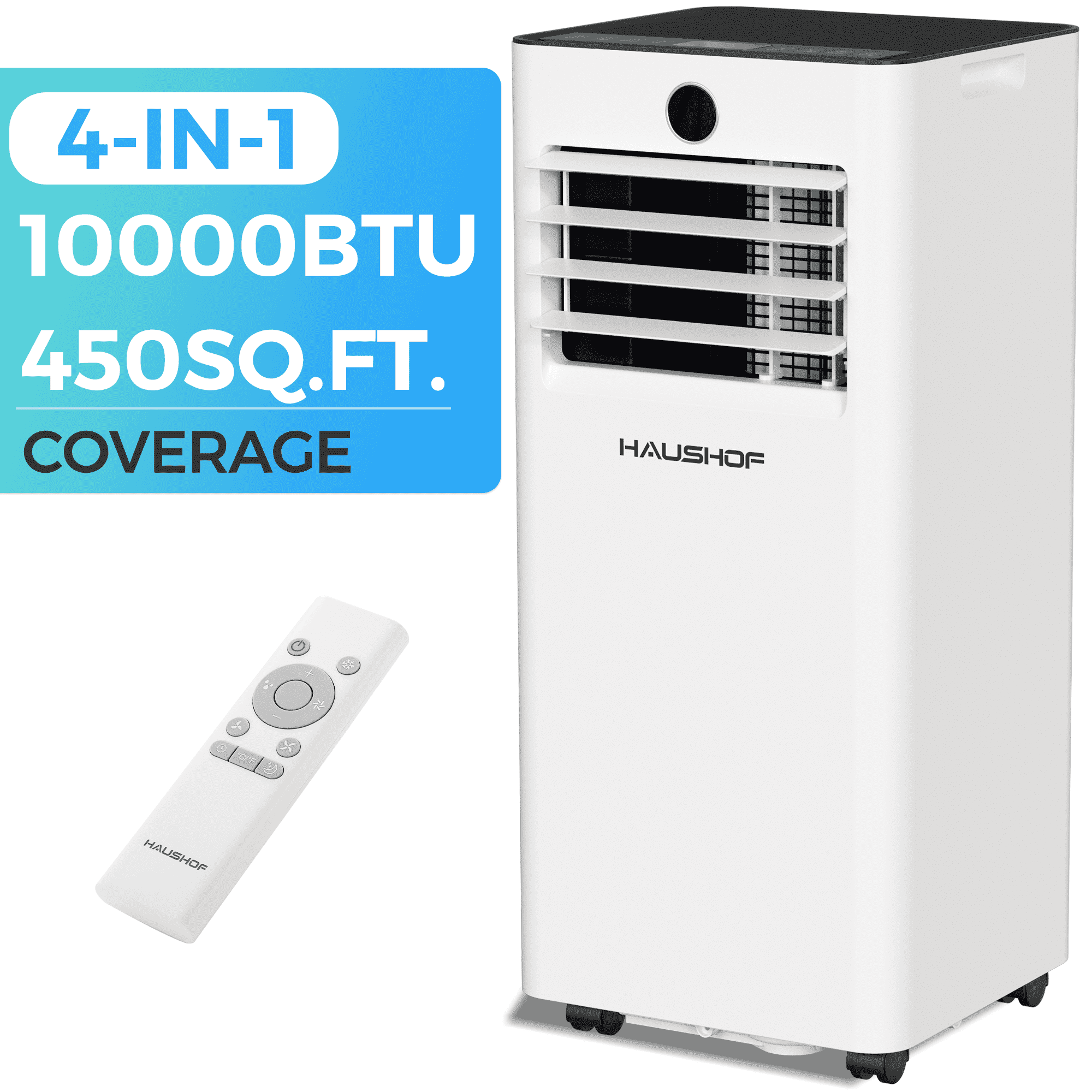 HAUSHOF 10,000 BTU ASHRAE (6,000 BTU DOE) Portable Air Conditioner for Rooms, 50% off at Walmart