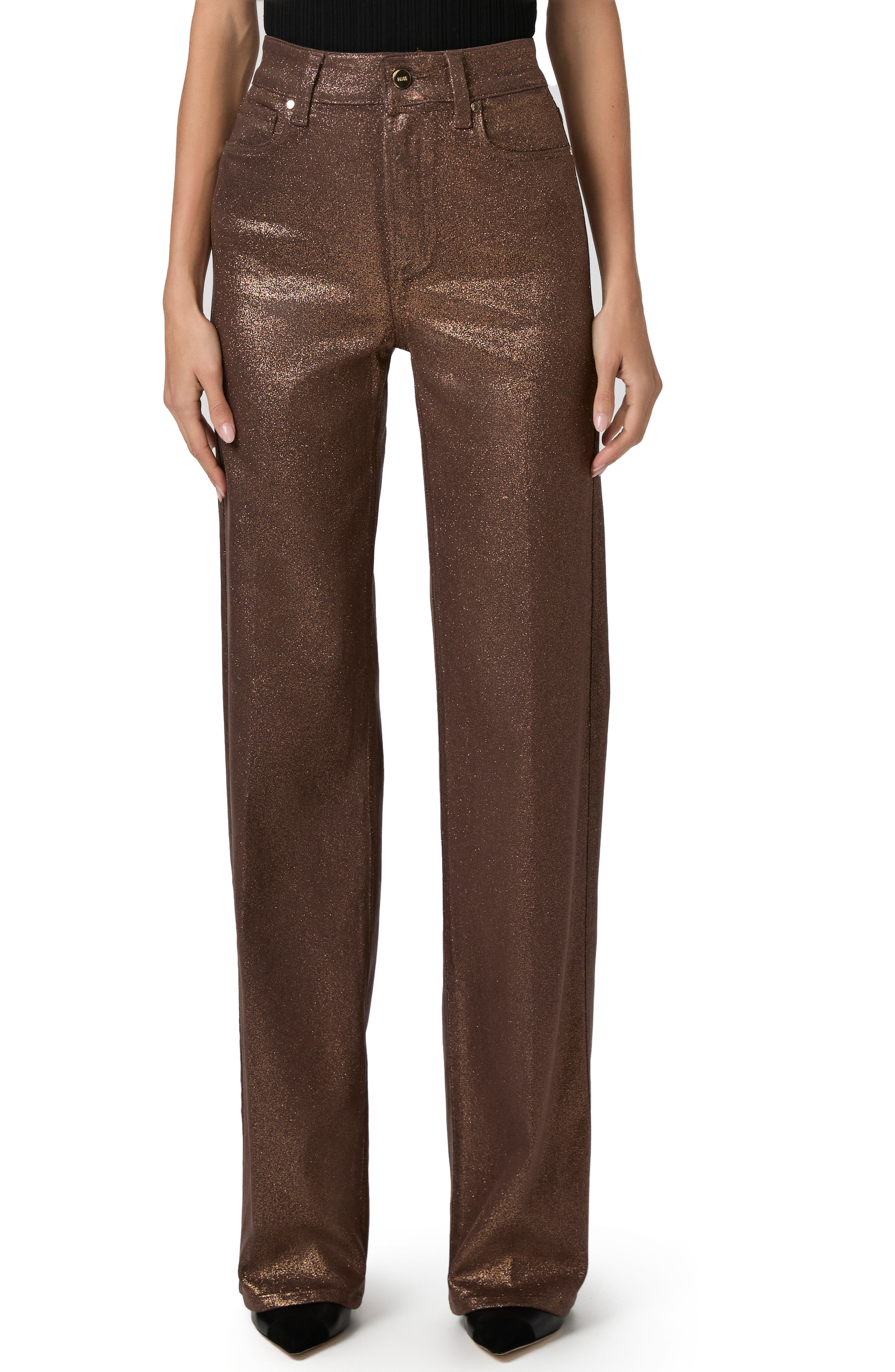 PAIGE Sasha Coated High Waist Wide Leg Jeans, 78% off at Nordstrom Rack