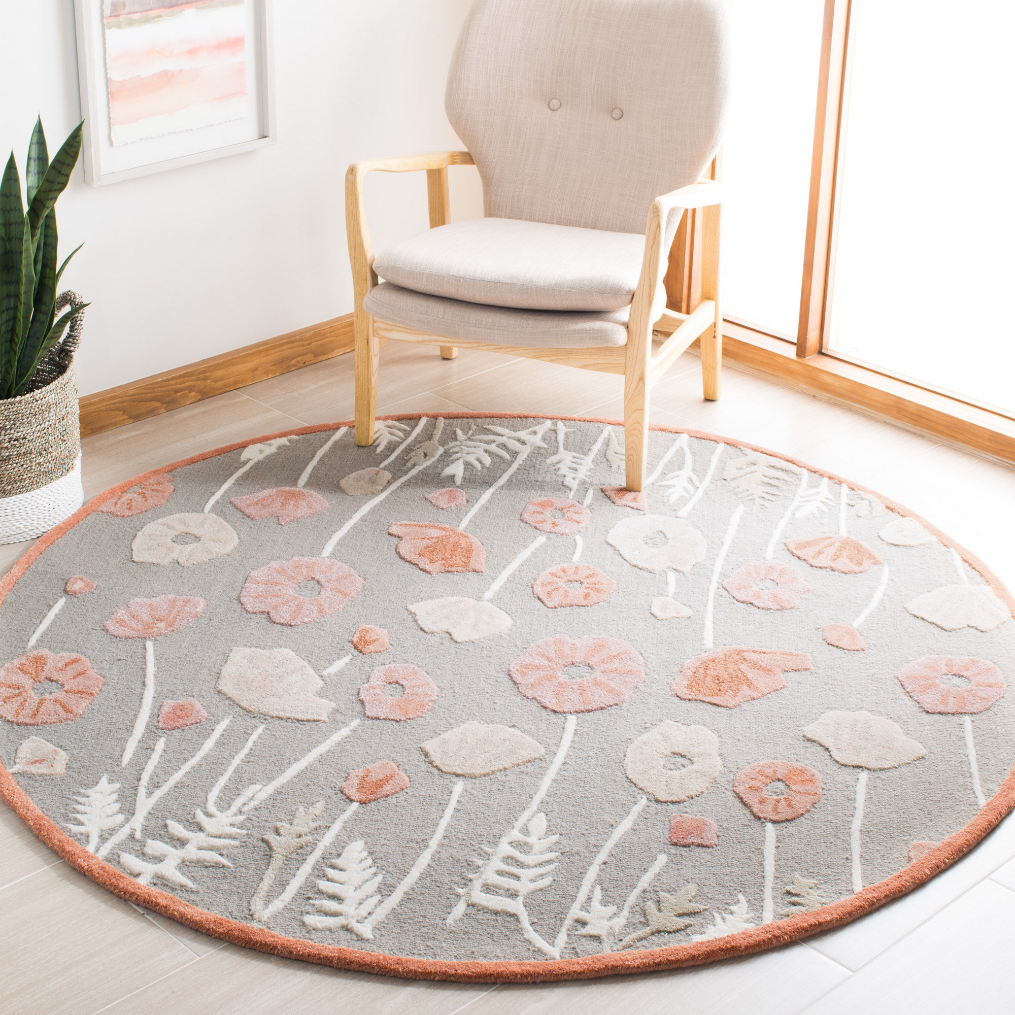 Coreatha Martha Stewart Hand Tufted Wool/Viscose Floral Rug in Cayenne Red, 78% off at Wayfair