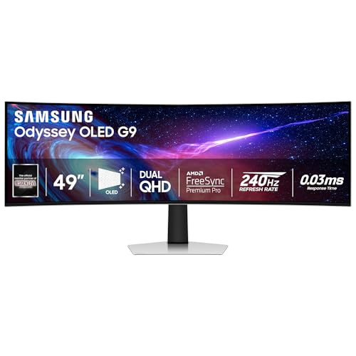 Samsung 49 Odyssey G93SC Series Curved Gaming Monitor, QD-OLED, 240Hz, 0.03ms, 26% off at Amazon
