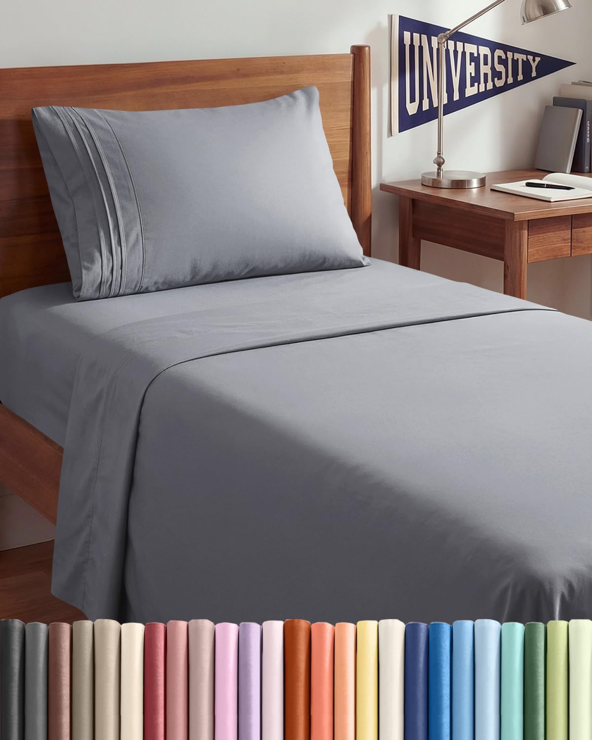 Twin XL 3 Piece Sheet Set - College Dorm Room Essentials, 27% off at Amazon