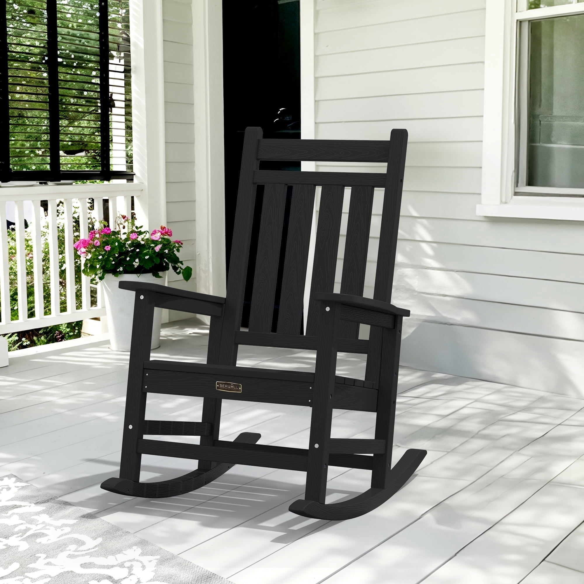 SERWALL Oversized Outdoor Rocking Chair, All-Weather HDPE Patio Rocker with Wide, 48% off at Walmart