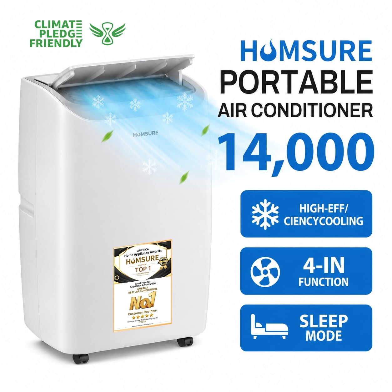 HUMSURE Portable Air Conditioner 14000 BTU(ASHRAE),Suitable for 420 sq ft of, 50% off at Walmart