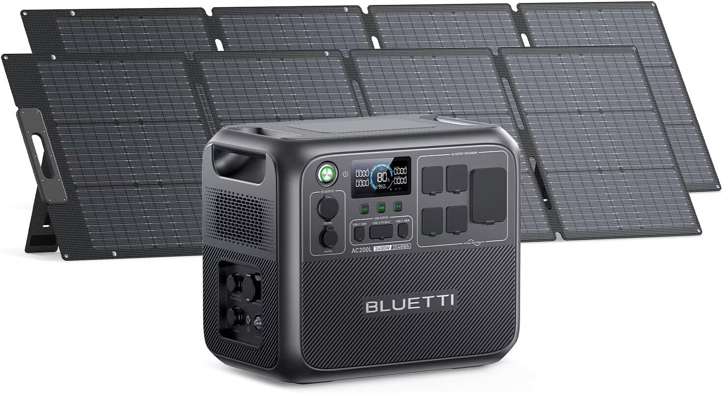 BLUETTI Solar Generator AC200L with 2x200W Solar Panels Included, 2048Wh, 28% off at Amazon