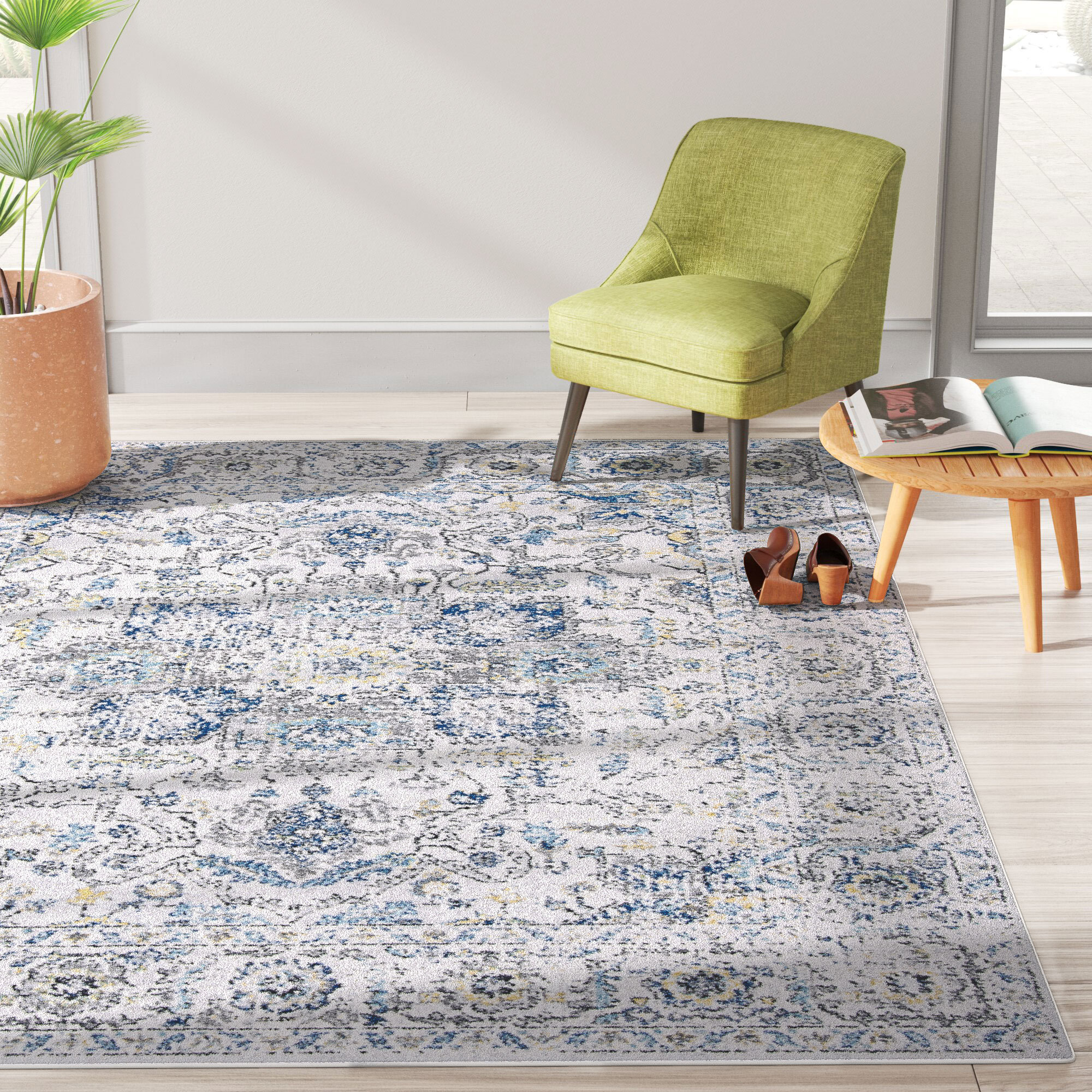 Christa Oriental Turquoise/Ivory Area Rug, 84% off at Wayfair