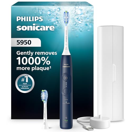 Philips Sonicare 5950 Rechargeable Electric Toothbrush, 2 Brush Heads, Navy, 41% off at Amazon
